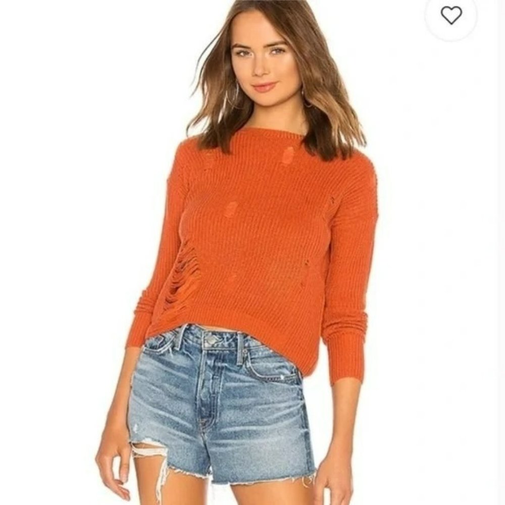 222. Tularosa Distressed Sweater Orange Small